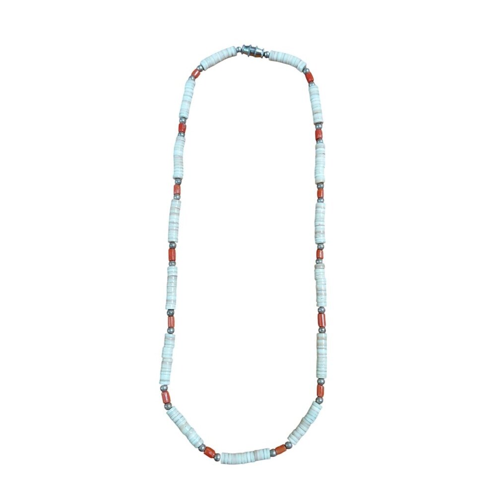 Shell necklace with coral sections